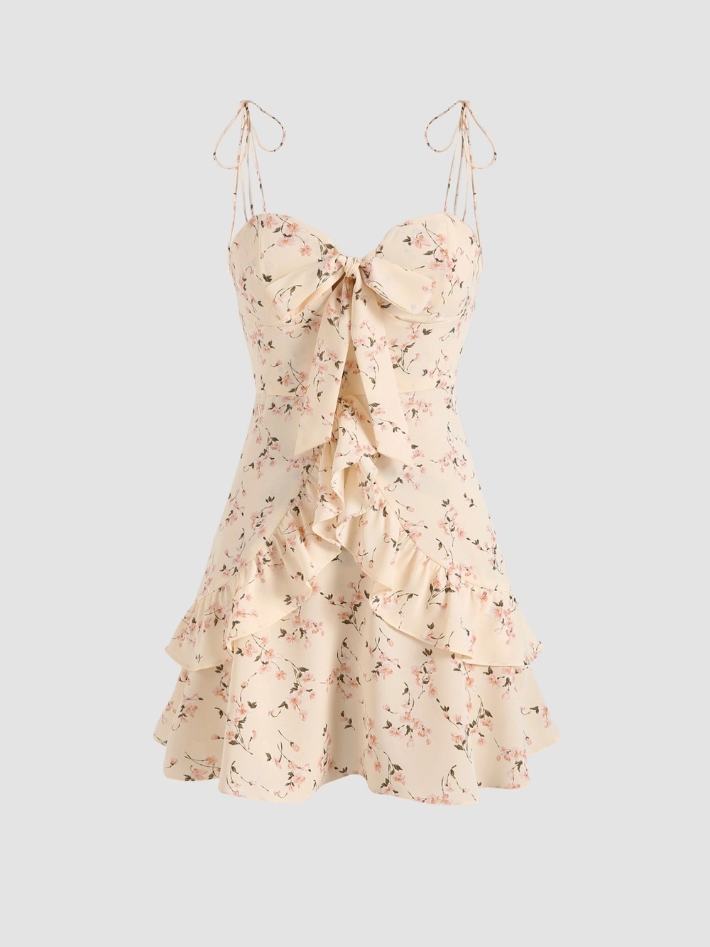 CIDER Ruffles Trim Tie Corset Dress